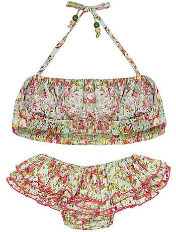 Maillot de Bain 2 Pièces Liberty pièceà Volants SWAN - La Faute à Voltaire