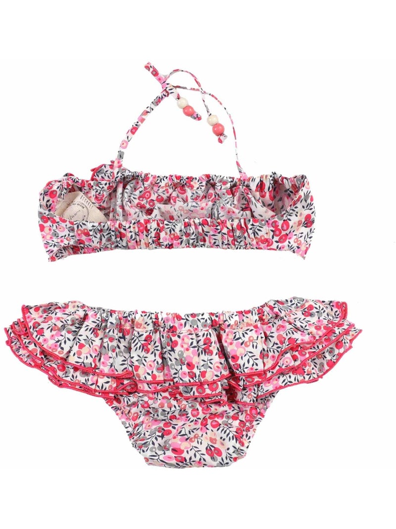 Maillot de Bain 2 pièces  Liberty   SWAN - La Faute à Voltaire Blanc Rose clair Gris - Kiabi