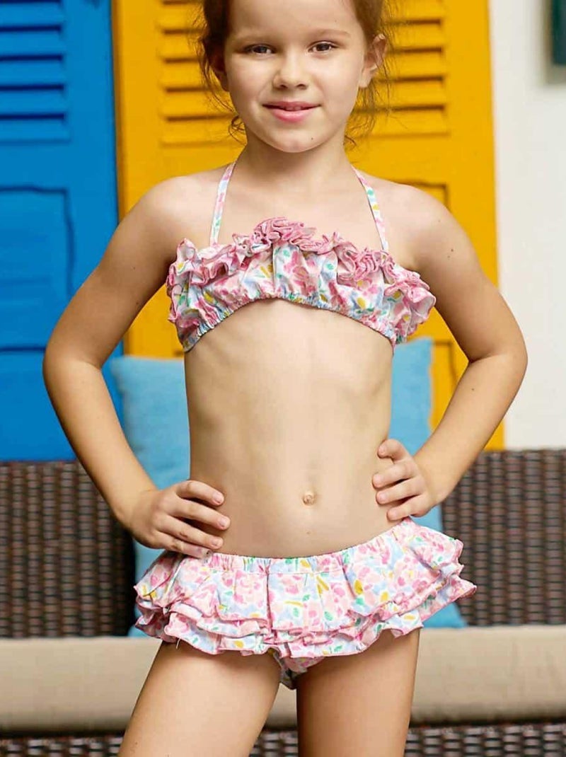 Maillot de Bain 2 Pièces Liberty    SWAN - La Faute à Voltaire Rose clair - Kiabi