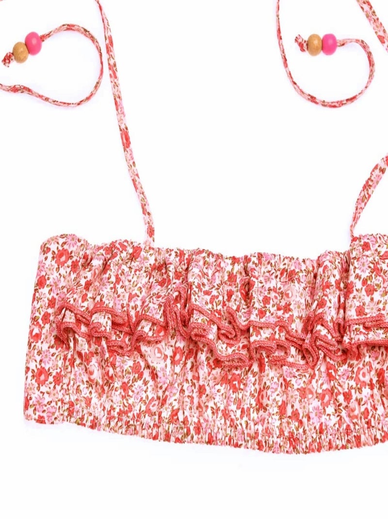 Maillot de Bain 2 Pièces Liberty     SWAN - La Faute à Voltaire Rose rouge - Kiabi