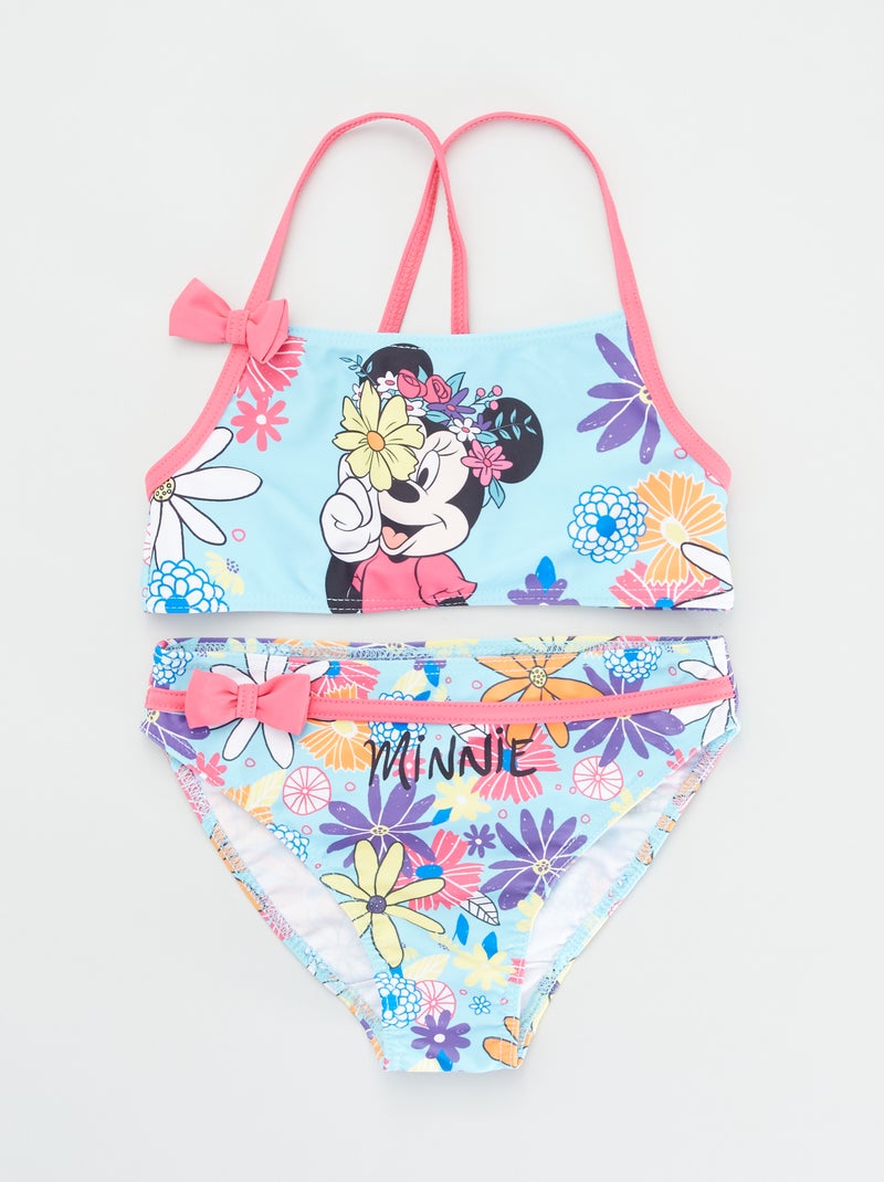 Maillot de bain 2 pièces 'Minnie' rose/bleu - Kiabi