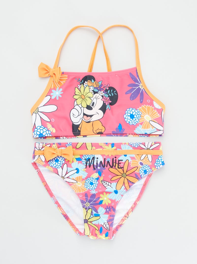 Maillot de bain 2 pièces 'Minnie' rose/orange - Kiabi