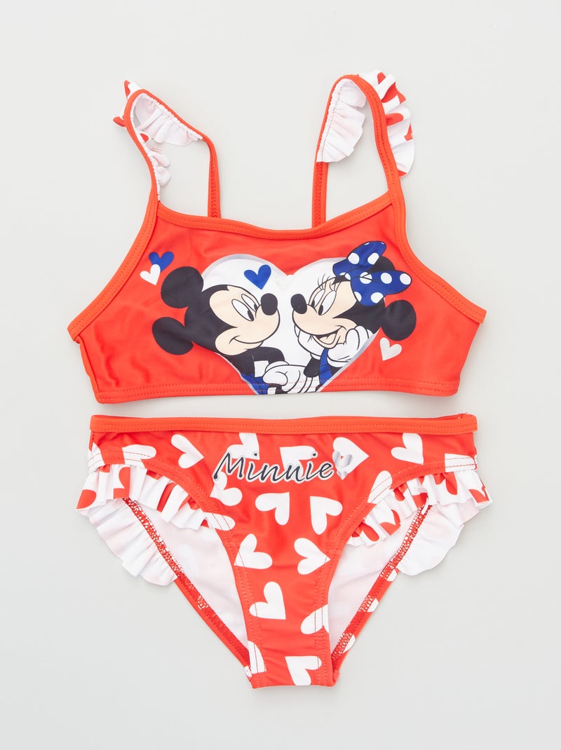 Maillot de bain 2 pièces 'Minnie' Rouge - Kiabi