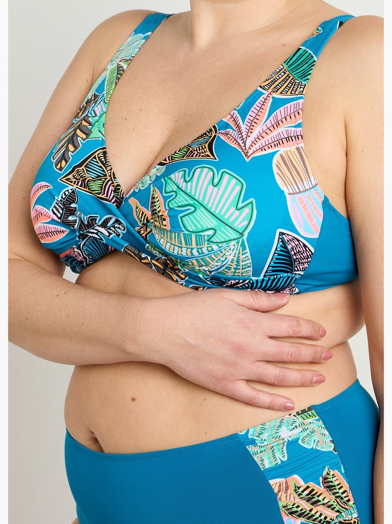 Maillot de bain 2 pièces motif exotique - AFIBEL Bleu - Kiabi