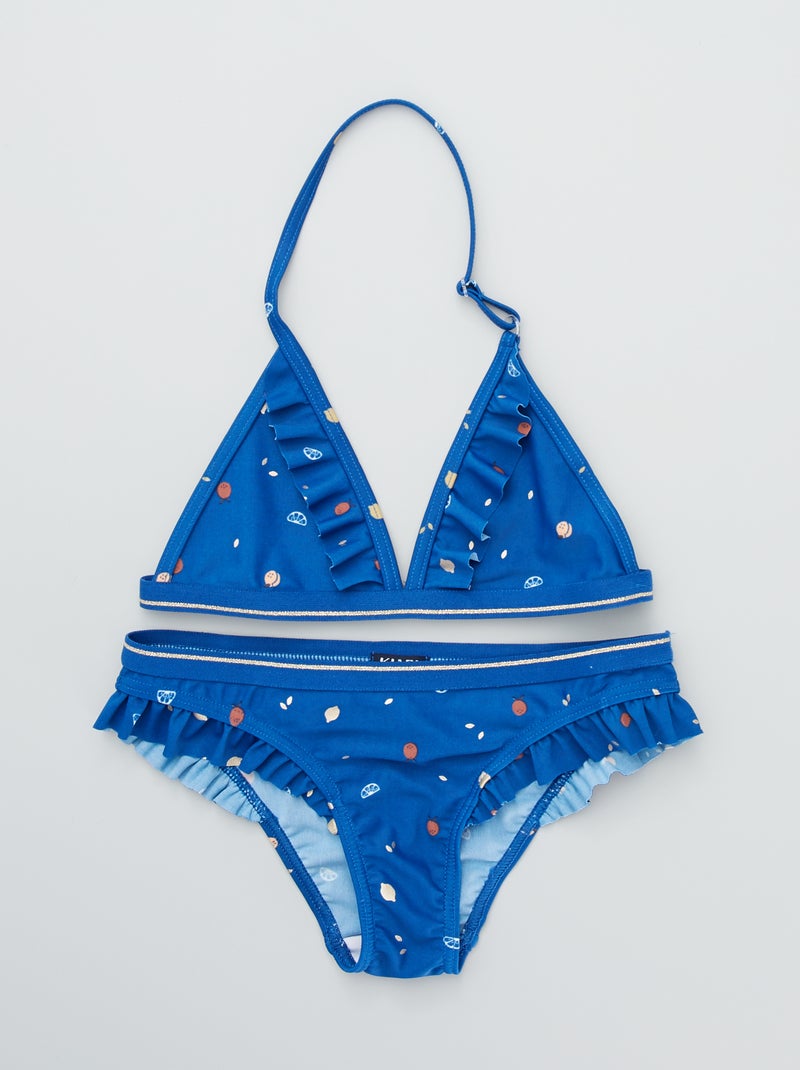 Maillot de bain 2 pièces 'motif fruits' Bleu - Kiabi