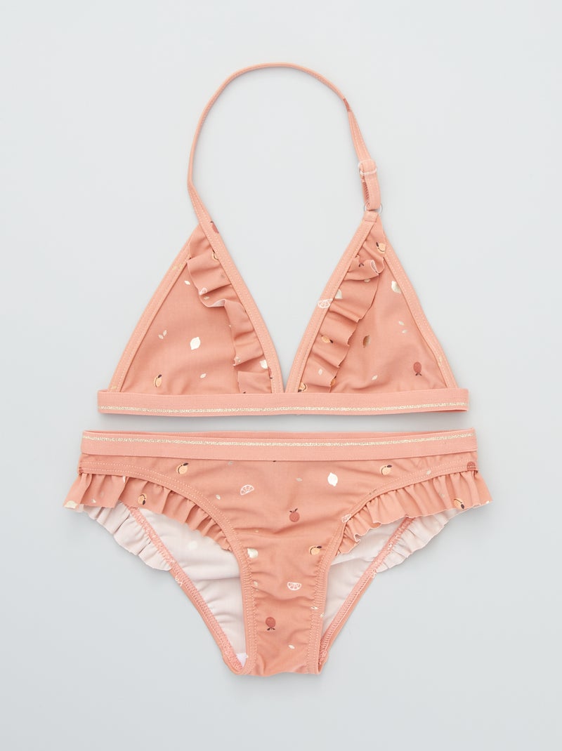 Maillot de bain 2 pièces 'motif fruits' Rose - Kiabi