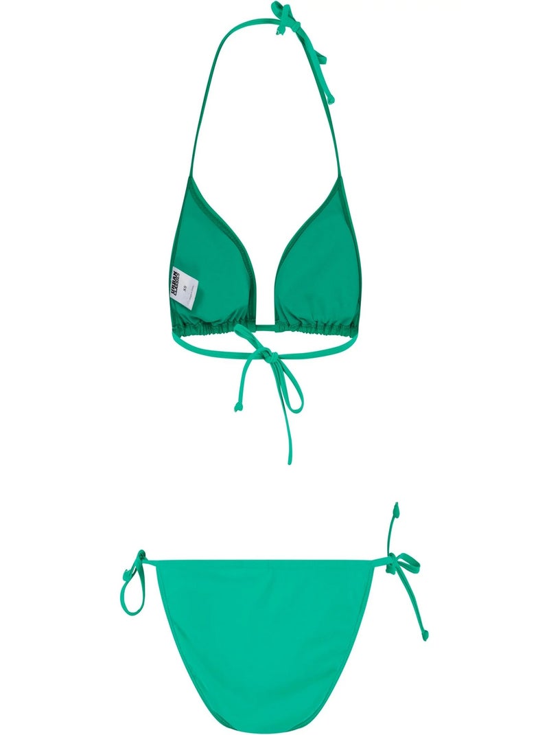 Maillot de bain 2 pièces motif/style triangle - urban classics Vert foncé - Kiabi