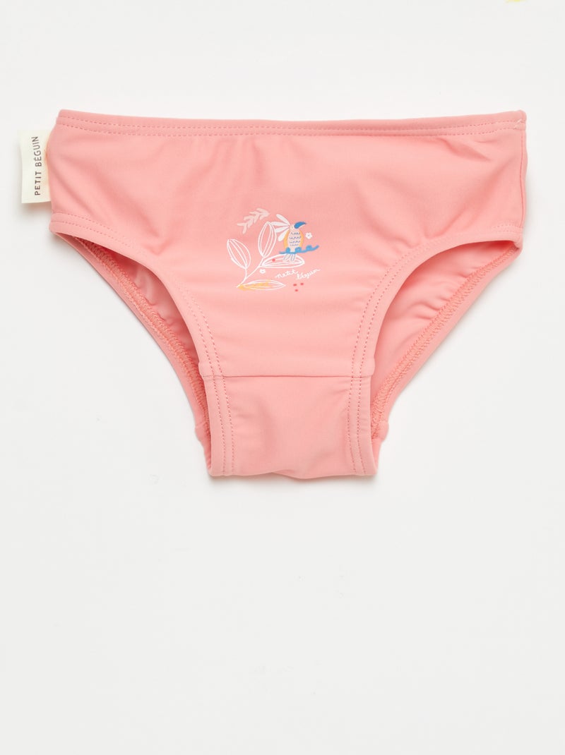 Maillot de bain 2 pièces 'Petit Béguin' T-shirt + culotte Corail - Kiabi