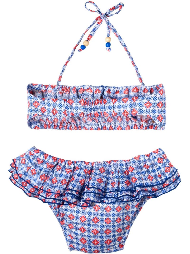 Maillot de Bain 2 Pièces      SWAN - La Faute à Voltaire Bleu Rouge Blanc - Kiabi