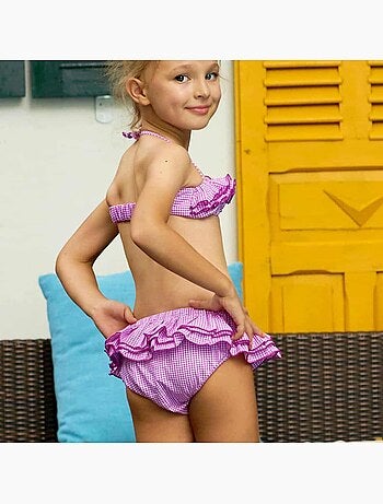 Maillot de Bain 2 Pièces Vichy à Volant SWAN - La Faute à Voltaire