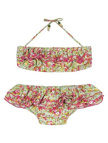 Maillot de Bain 2 Pièces Volants Fleuri Liberty SWAN - La Faute à Voltaire