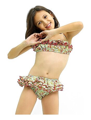 Maillot de Bain 2 Pièces Volants Fleuri Liberty SWAN - La Faute à Voltaire