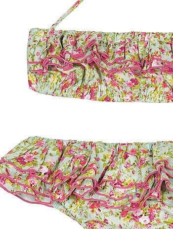 Maillot de Bain 2 Pièces Volants Fleuri Liberty SWAN - La Faute à Voltaire