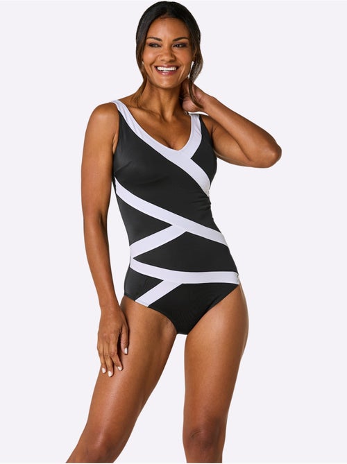 Maillot de bain à bretelles réglables avec empiècements contrastés - Bonnet B - Witt - Kiabi