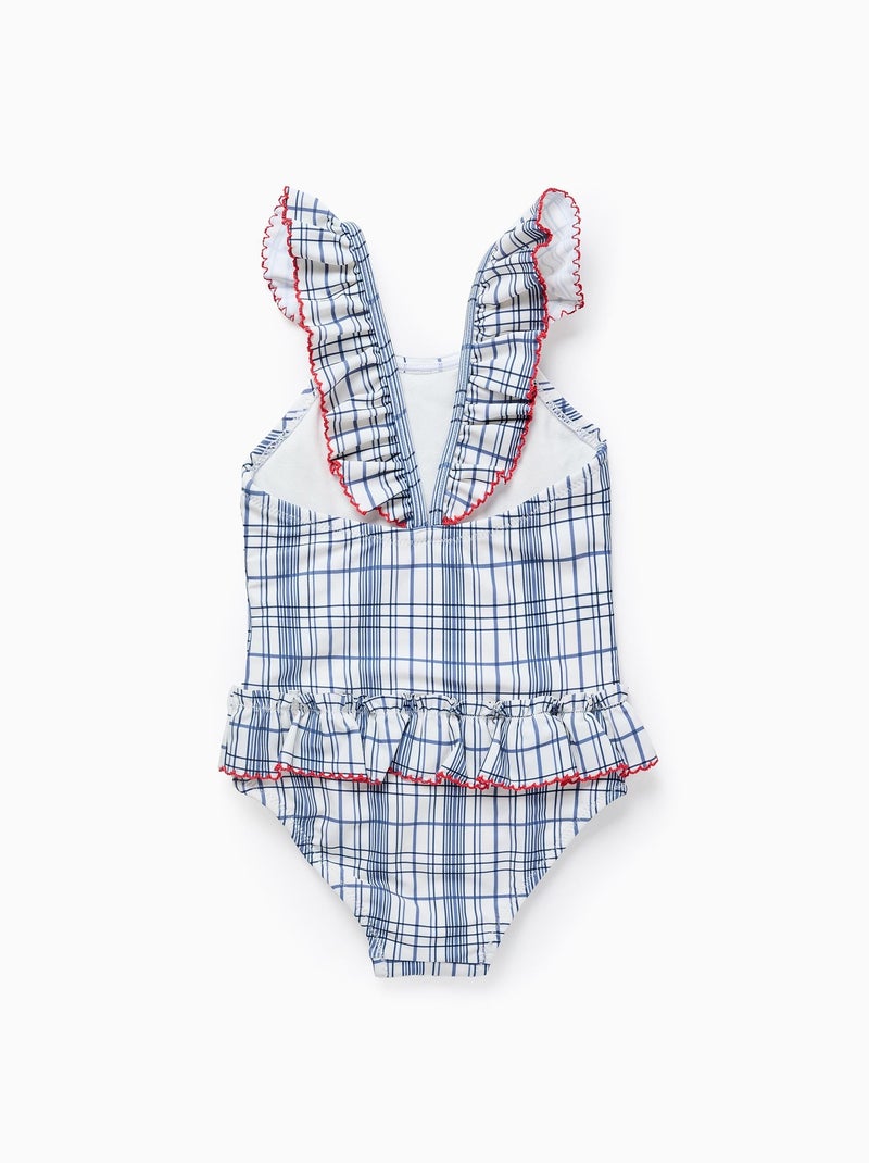 Maillot de Bain à Carreaux Blanc - Kiabi