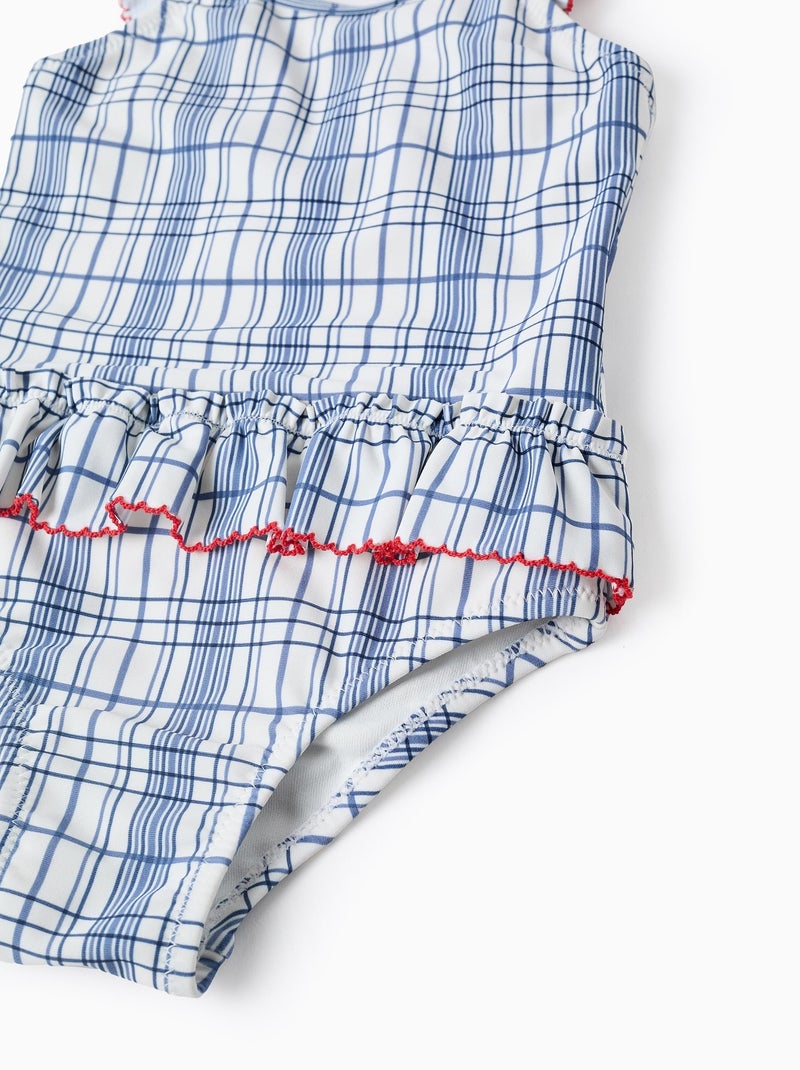 Maillot de Bain à Carreaux Blanc - Kiabi