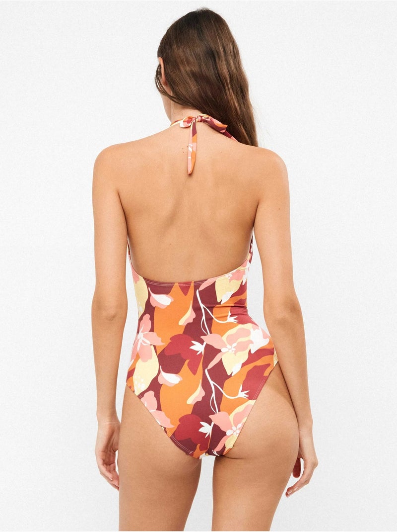 Maillot de bain à col halter Multicolore - Kiabi