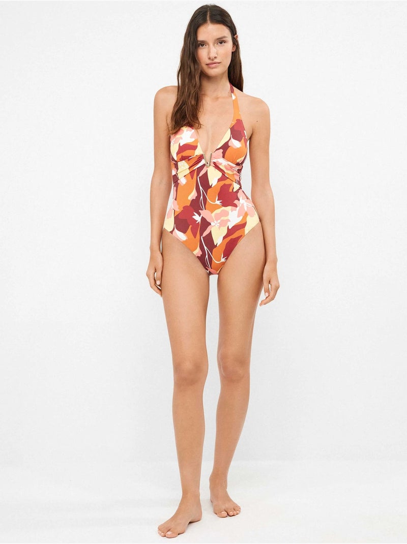 Maillot de bain à col halter Multicolore - Kiabi