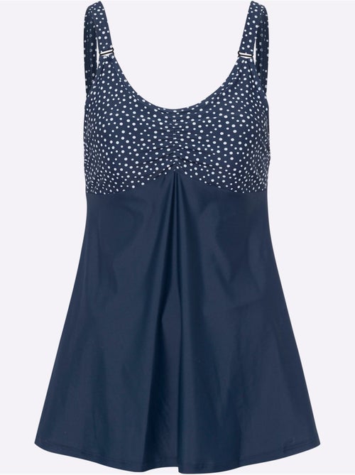 Maillot de bain à encolure ronde avec bretelles réglables et fronces - Bonnet B - Moda Vilona - Kiabi