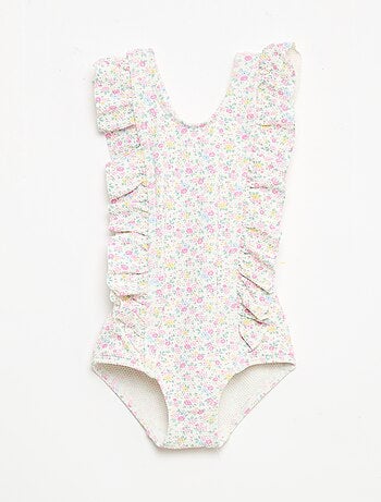 Maillot de bain à motif et volants