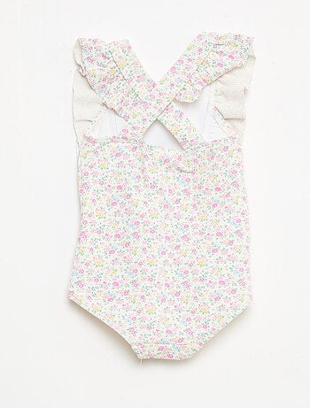 Maillot de bain à motif et volants