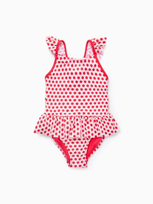 Maillot de Bain à Pois avec Volants - Kiabi