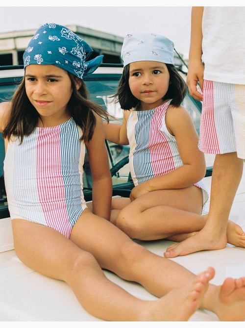 Maillot de bain à rayures avec bretelles croisées You&Me - Kiabi Maillot de bain à rayures avec bretelles croisées You&Me - Kiabi