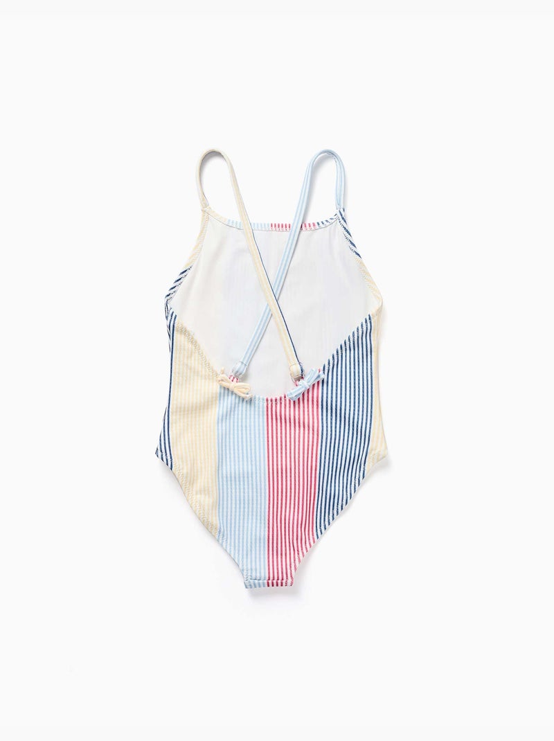 Maillot de bain à rayures avec bretelles croisées You&Me Rouge - Kiabi