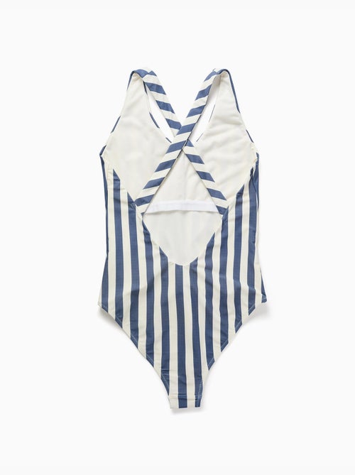 Maillot de bain à rayures avec ceinture You&Me - Kiabi