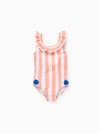 Maillot de bain à Rayures avec Coquillages 3D