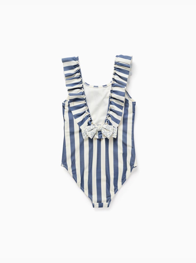 Maillot de bain à rayures avec volants You&Me Beige clair - Kiabi
