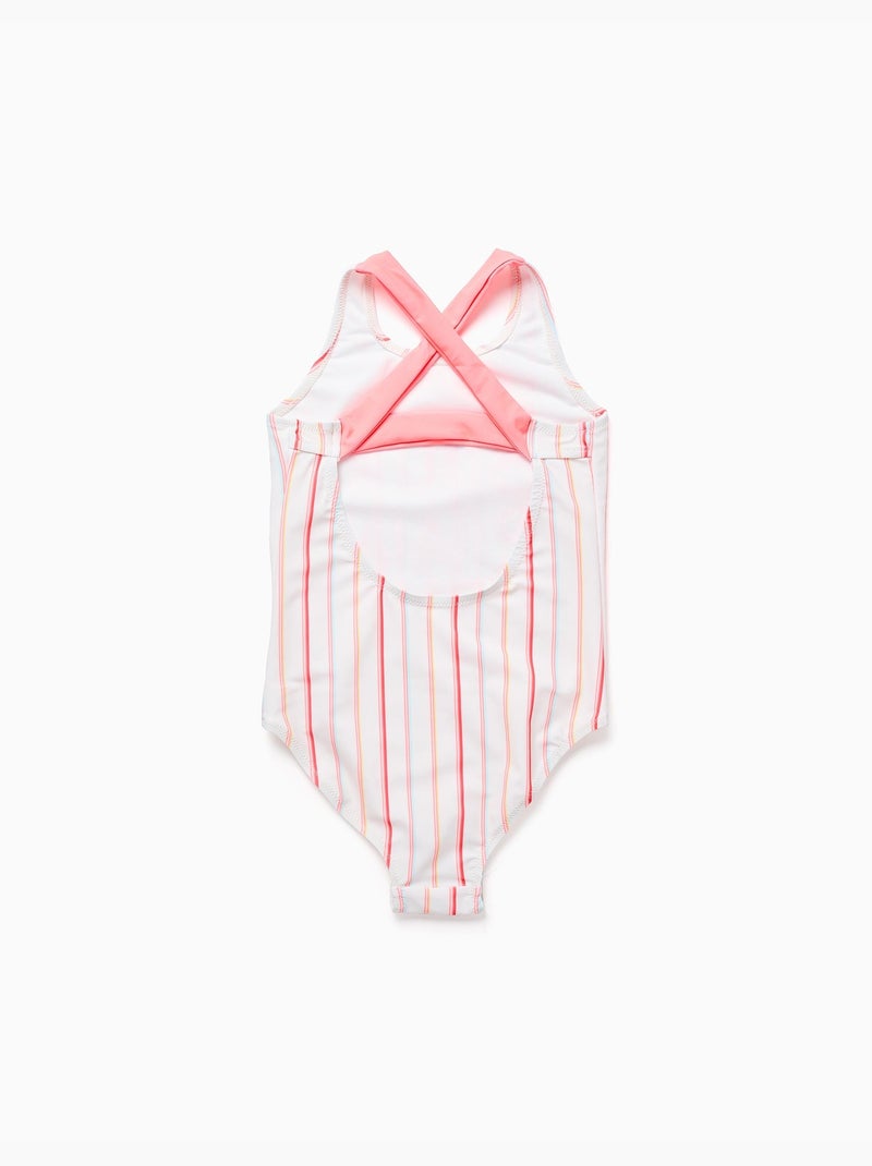 Maillot de bain à rayures et imprimé à l'avant Blanc - Kiabi