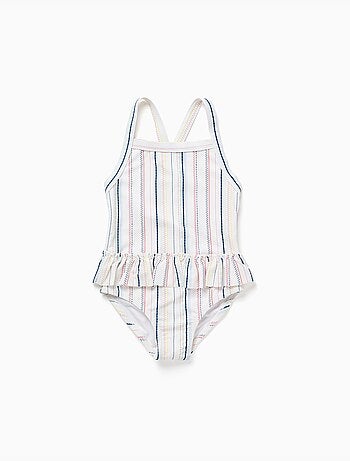 Maillot de bain à rayures ethniques et volants B&S