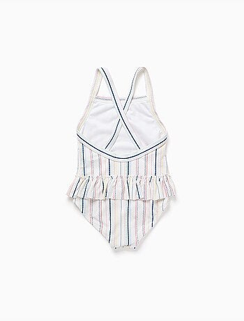 Maillot de bain à rayures ethniques et volants B&S