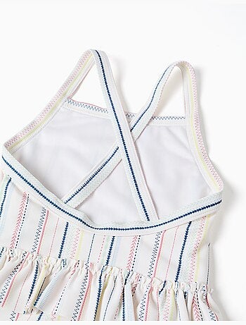 Maillot de bain à rayures ethniques et volants B&S