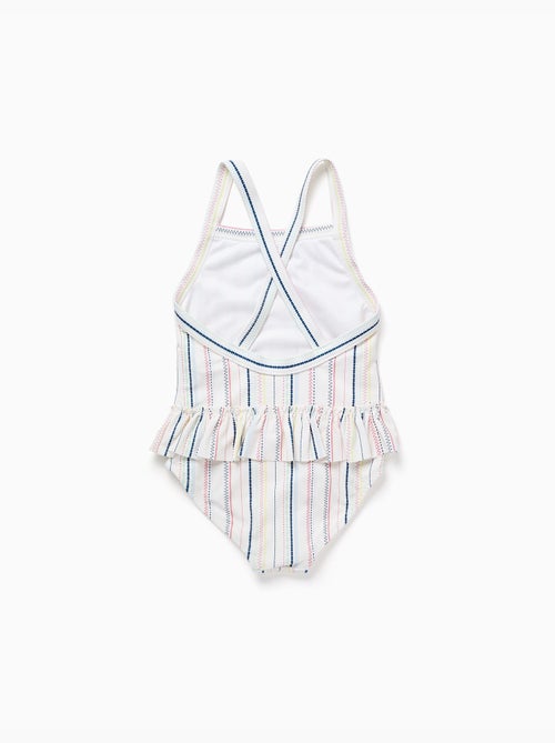 Maillot de bain à rayures ethniques et volants B&S - Kiabi