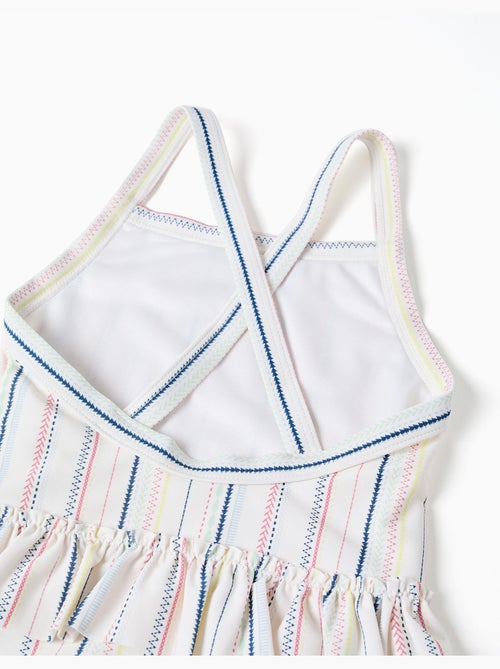 Maillot de bain à rayures ethniques et volants B&S - Kiabi