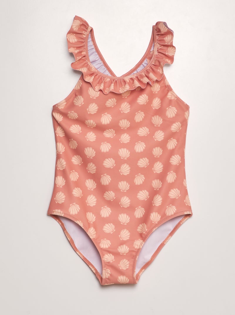 Maillot de bain à volants - 1 pièce Orange - Kiabi