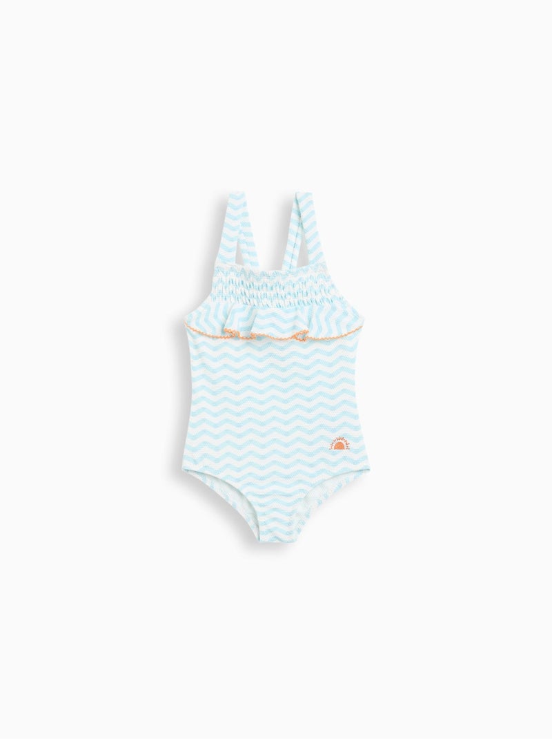 Maillot de bain  à volants et vagues MO Fashion Bleu - Kiabi