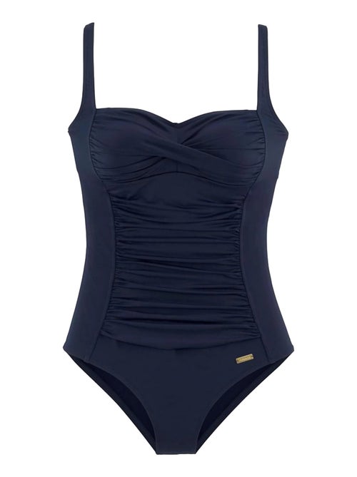 Maillot de bain amincissant 1 pièce TK-5 bleu marine B à E - Kiabi