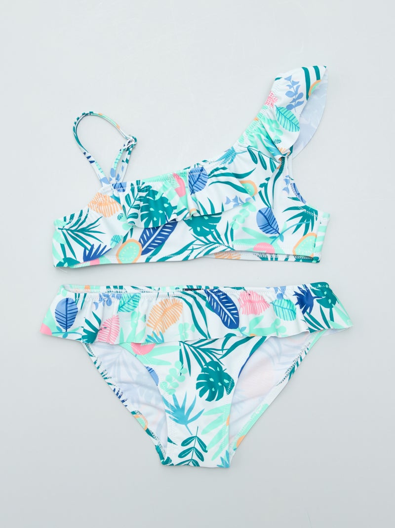 Maillot de bain asymétrique - 2 pièces Bleu - Kiabi