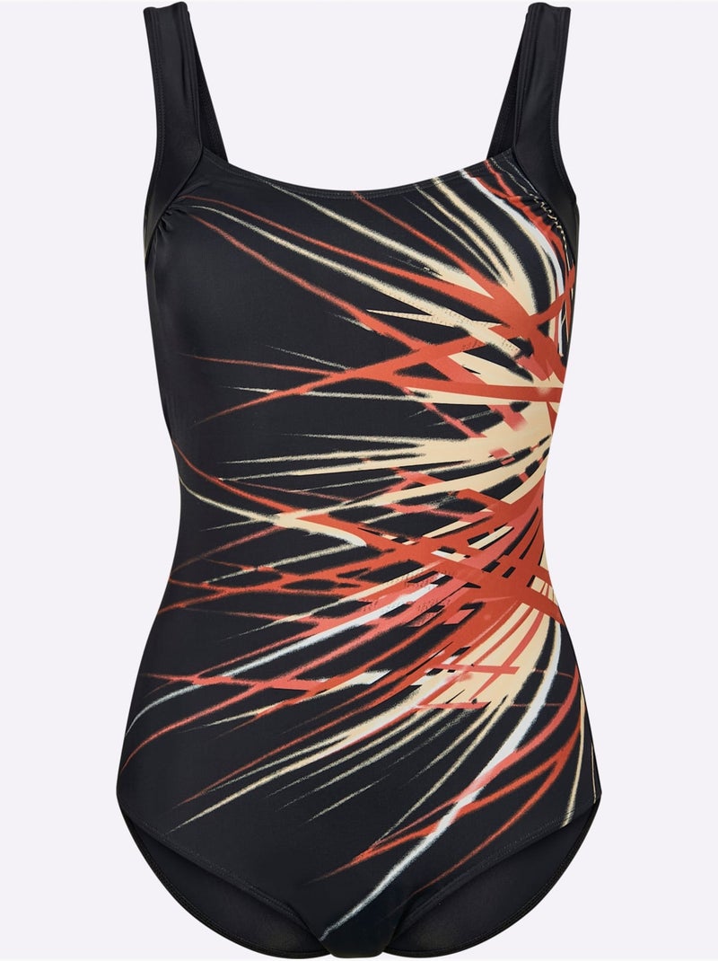 Maillot de bain avec bretelles larges et imprimé rayé - bonnet b - witt Noir Rose - Kiabi