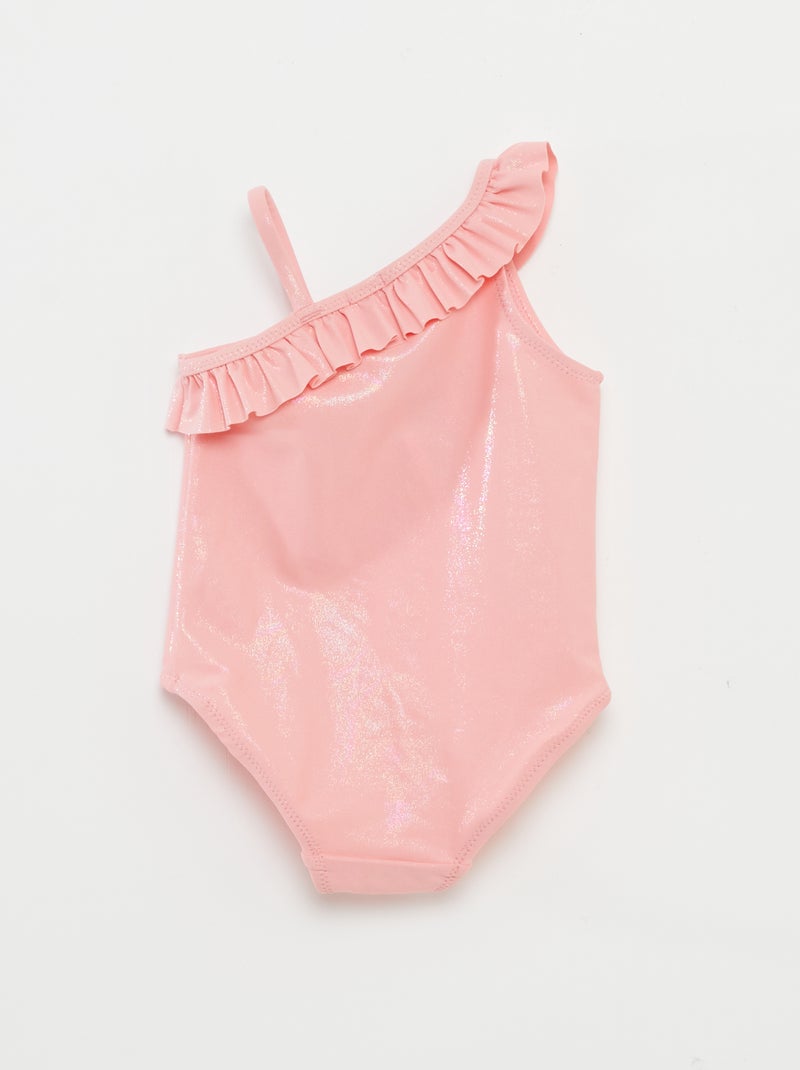 Maillot de bain avec col asymétrique volanté ROSE - Kiabi