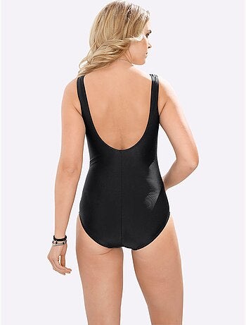 Maillot de bain avec décolleté en V et empiècements zèbre - Bonnet C - Moda Vilona