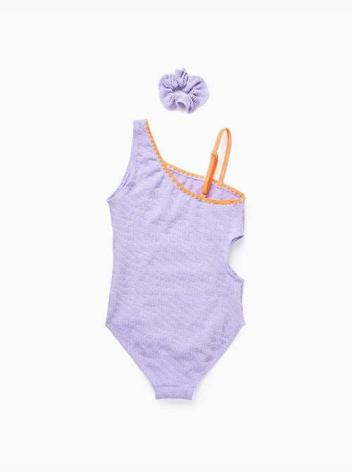 Maillot de bain avec découpe + chouchou - Kiabi