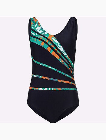 Maillot de bain avec empiècements imprimés et col en v - bonnet b - moda vilona