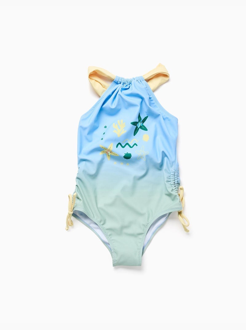 Maillot de bain avec imprimé marin et paillettes Bleu clair - Kiabi