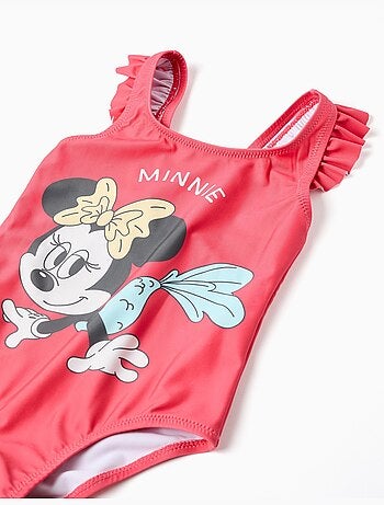Maillot de bain avec imprimé Minnie et bretelles à volants