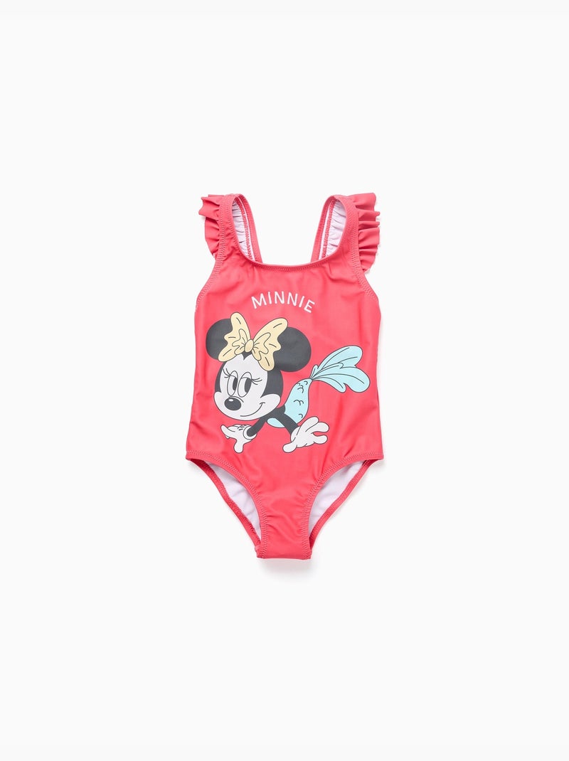 Maillot de bain avec imprimé Minnie et bretelles à volants Rose - Kiabi
