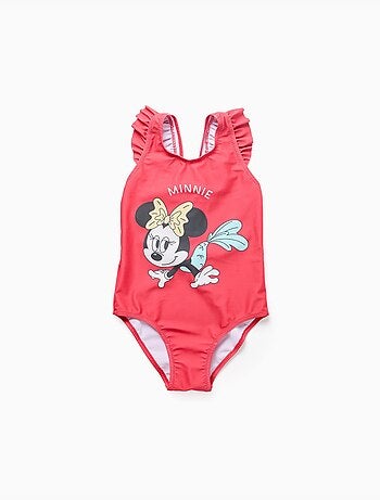 Maillot de bain avec imprimé Minnie et bretelles à volants